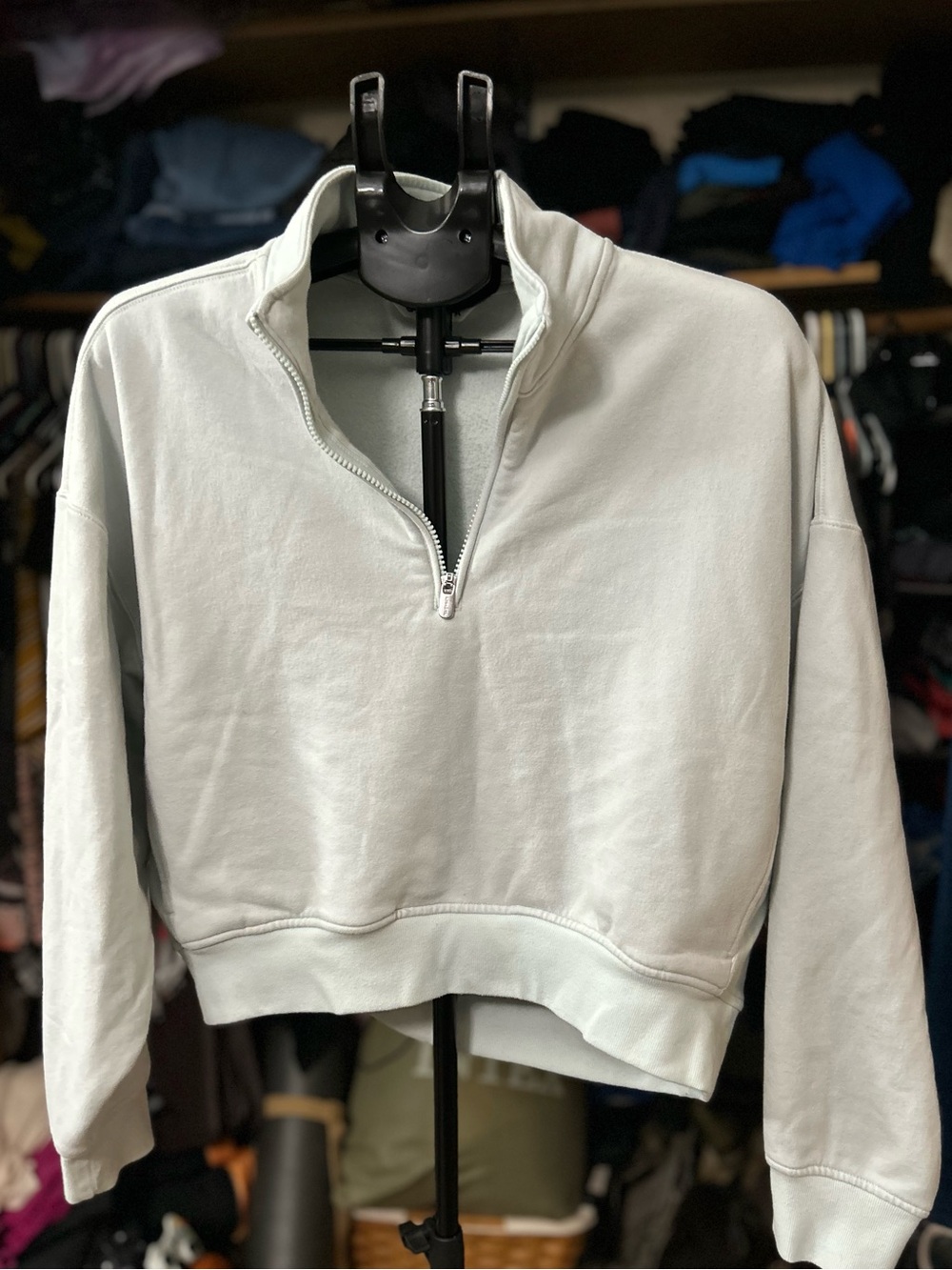Athleta Cropped Half-Zip Pullover Sweatshirt Large